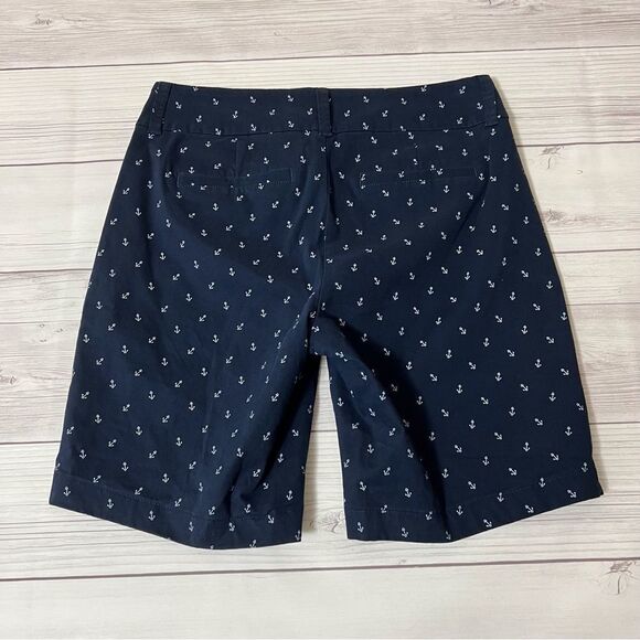 SALE!! J. Crew Navy Anchor Print Shorts Size 2 Nautical Preppy - Picture 5 of 8